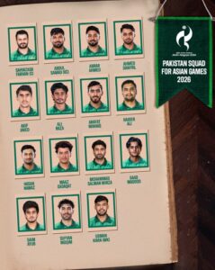 Pakistan T20 Team Asian Games 2026