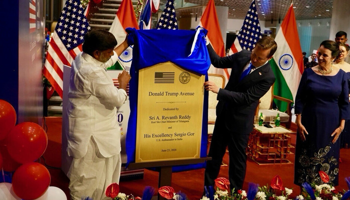 حیدرآباد میں سڑک کا نام ڈونلڈ ٹرمپ ایونیو رکھ دیا گیا، سیاسی حلقوں میں بحث تیز
